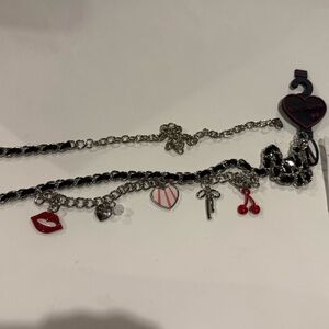 Betsey Johnson Silver Belt with Charms